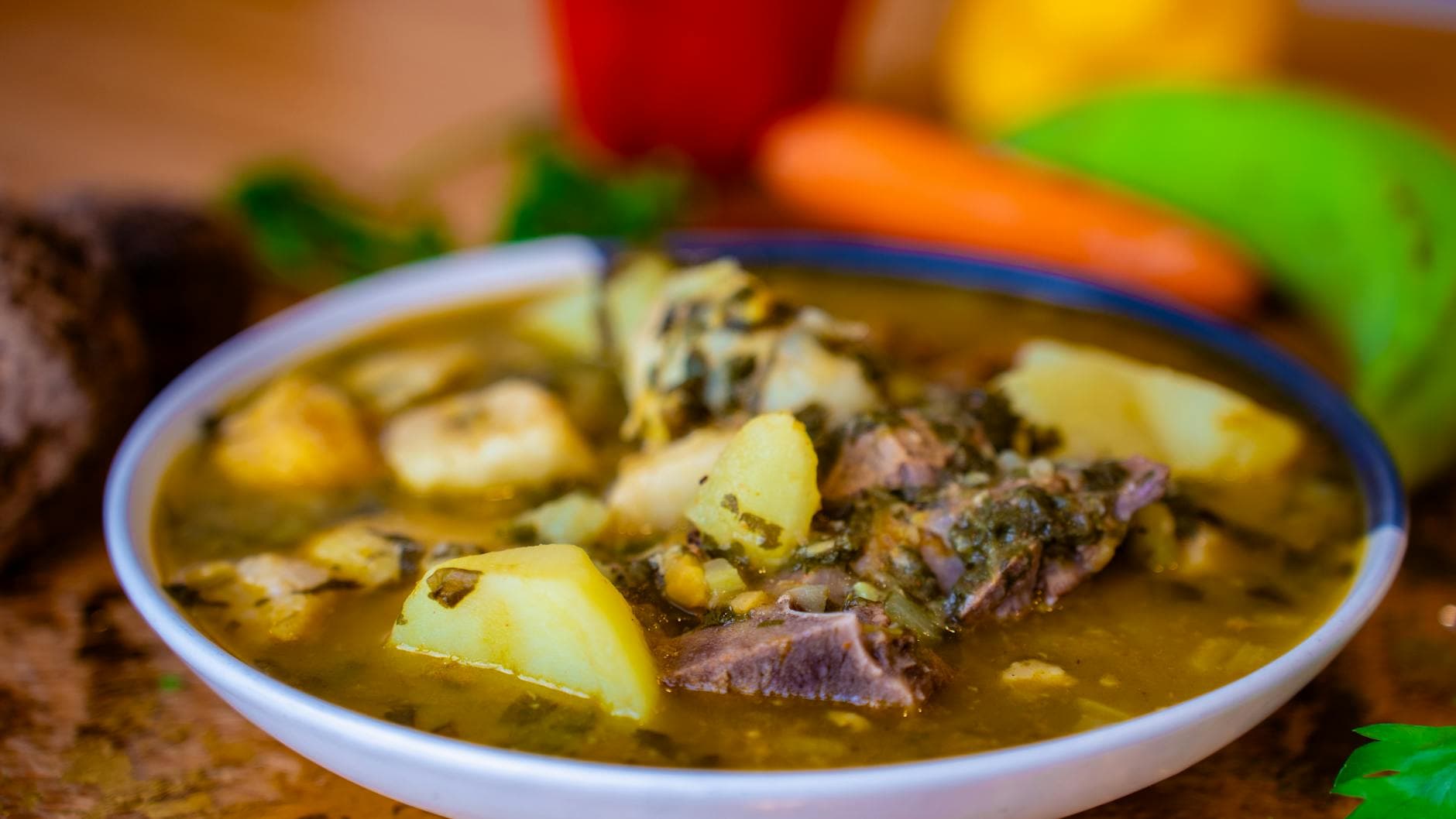 Delicious Mexican beef stew with potatoes and herbs, perfect for a comforting meal.