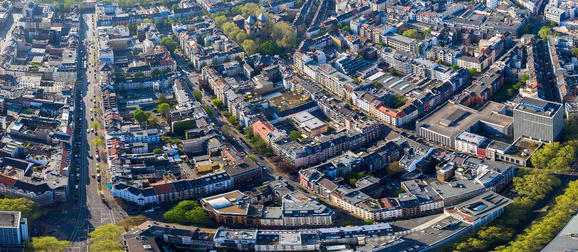 Köln – Belgisches Viertel von oben (April 2020)