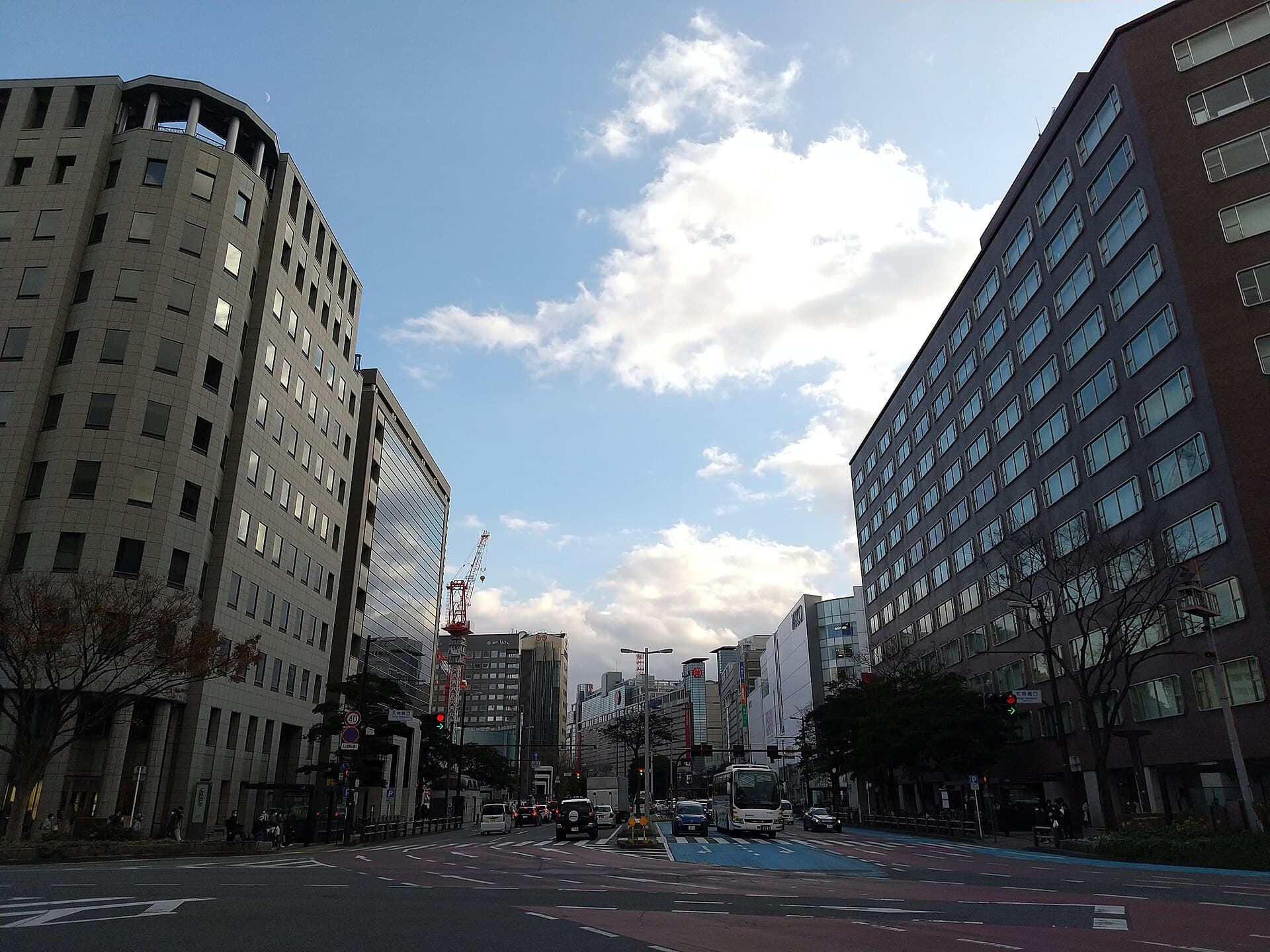 Fukuoka Prefectural Road Route 602 view south from Tenjin-Hashiguchi Intersection Tenjin-1 and 2-chōme Chūō-ku Fukuoka City 20221229
