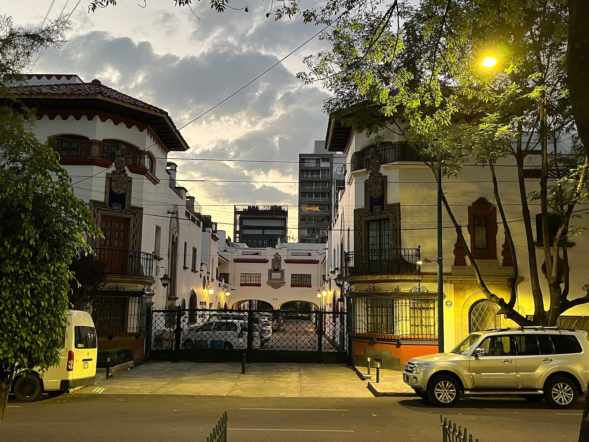 Condesa Mexico City house courtyard twilight
