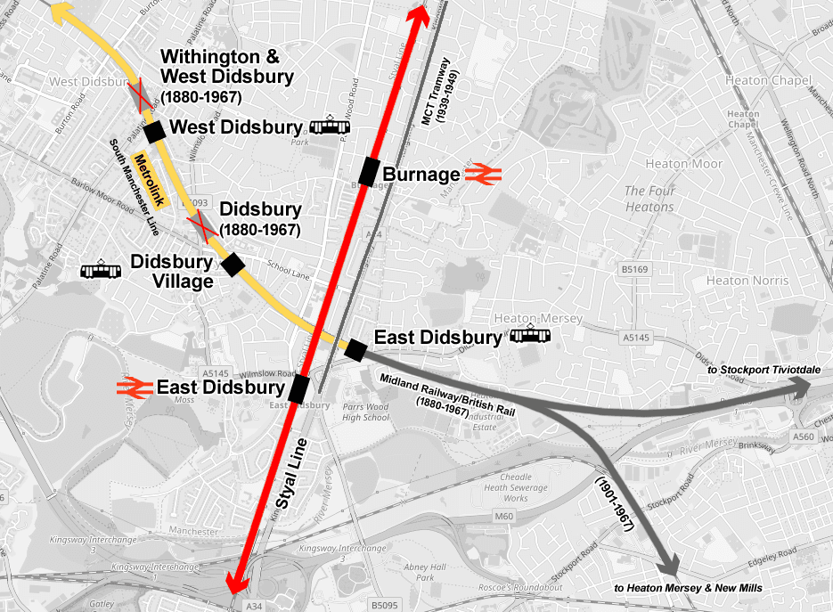Didsbury transport map