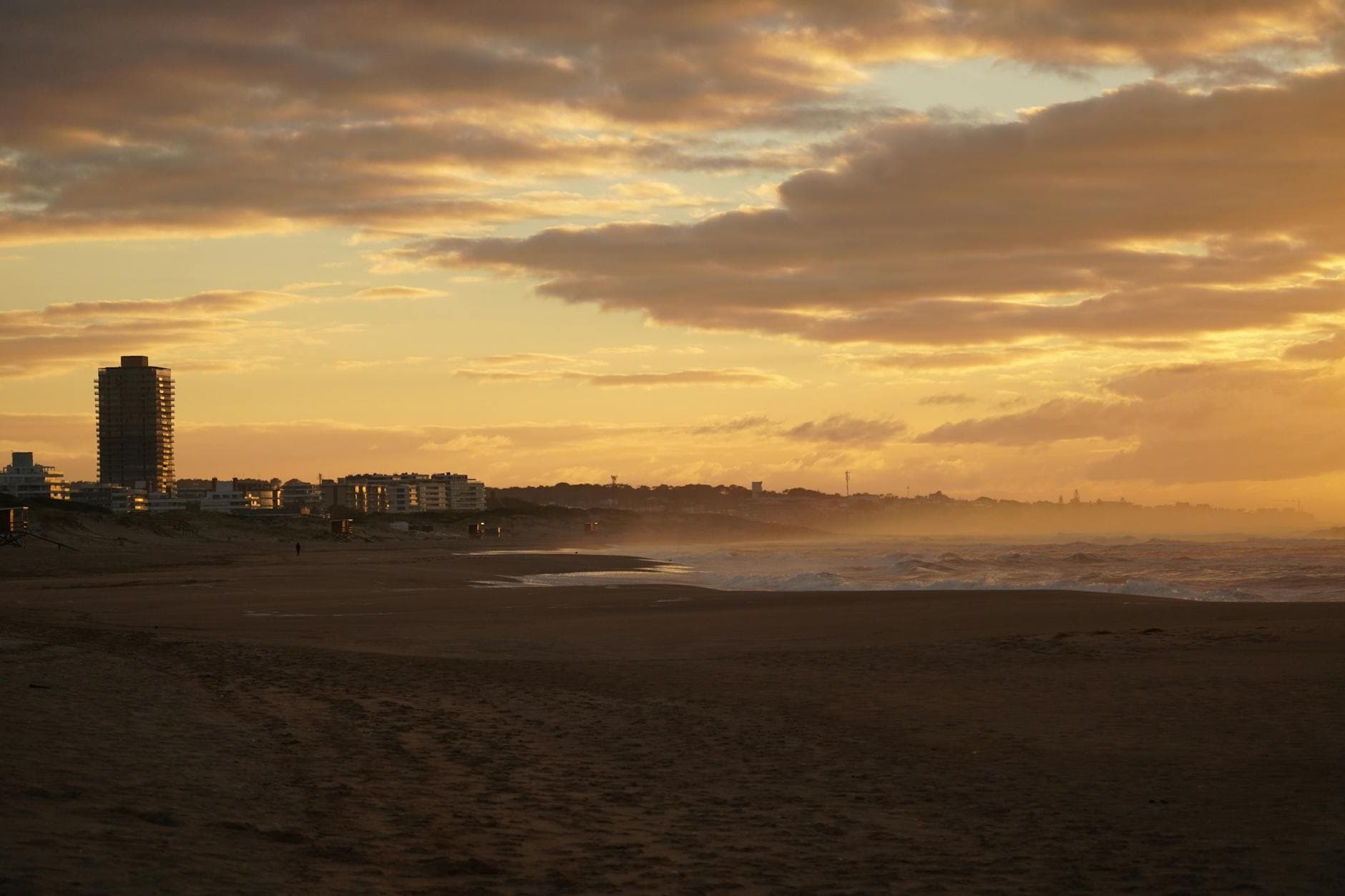 A serene sunset view over Punta del Este beach, capturing the natural beauty of Uruguay's coastline.